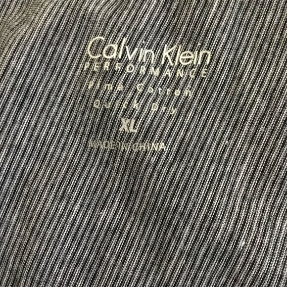 CALVIN KLEIN Women XL Stripe Long Sleeve Performance Top Athleisure Gray Shirt - Picture 8 of 9